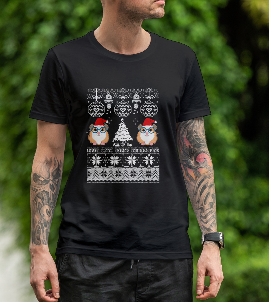 Love Toy Peace Guinea Pigs Christmas T-Shirt