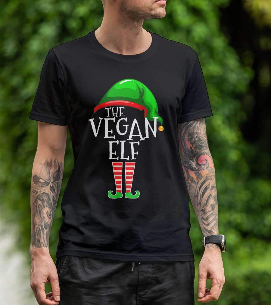 The Vegan Elf Holiday Humor Christmas T-Shirt