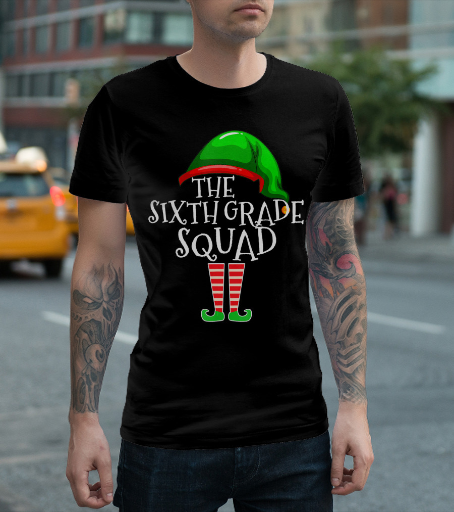 Sixth Grade Squad Elf Group Matching Christmas T-Shirt