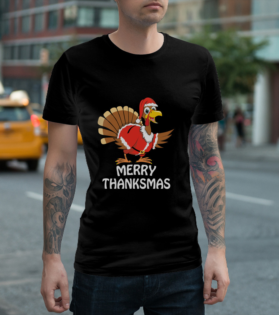 Merry Thanksmas Santa Turkey T-Shirt
