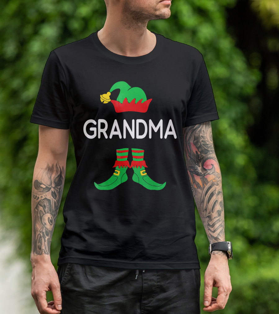 GRANDMA Elf Hat And Shoes Holiday T-Shirt
