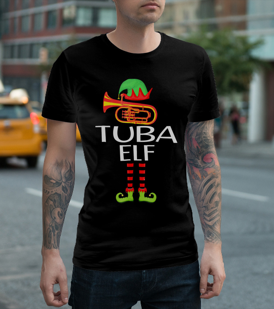 Humorous Tuba Elf Festive Funny For Who Lover T-Shirt