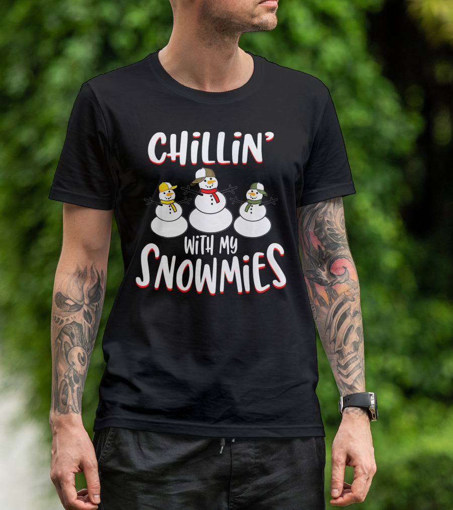 Chillin With My Snowmies Snowman Squad Trio Fun T-Shirt