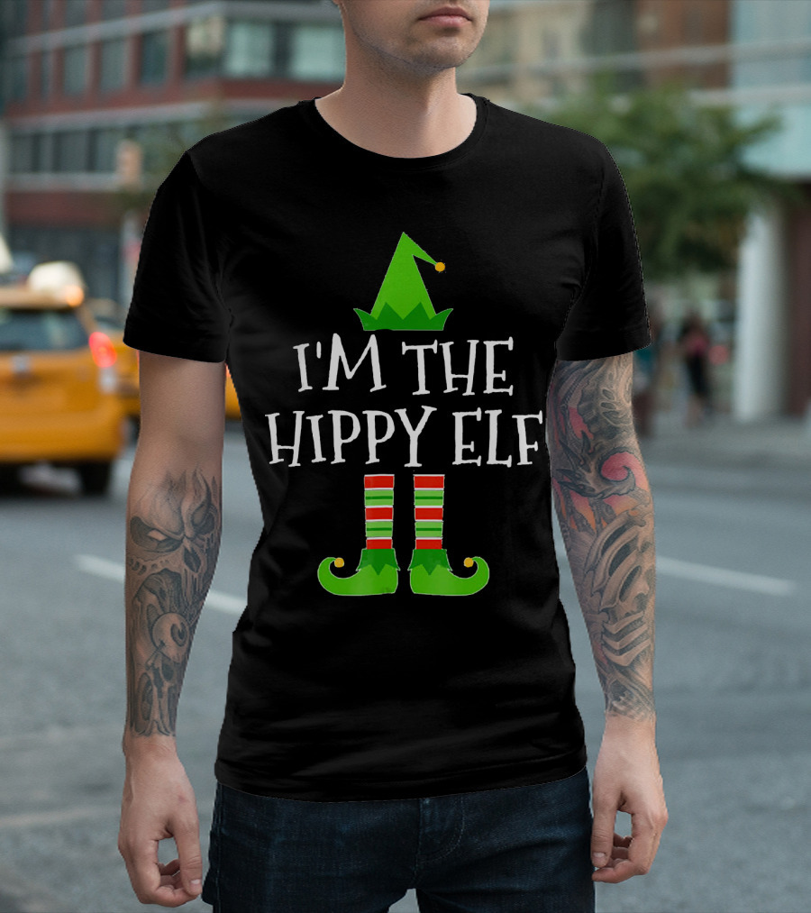 I'm The Hippy Elf Festive Family Group Holiday T-Shirt