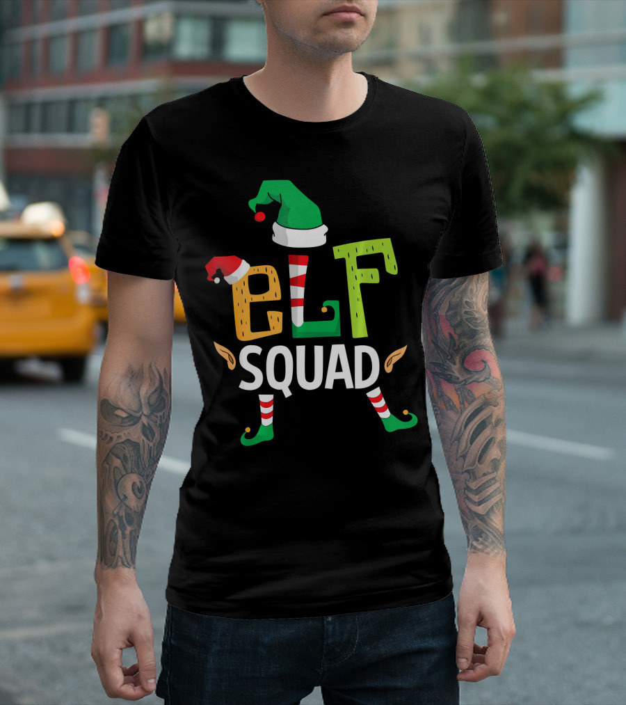 Elf Squad Funny Elves Family Christmas T-Shirt