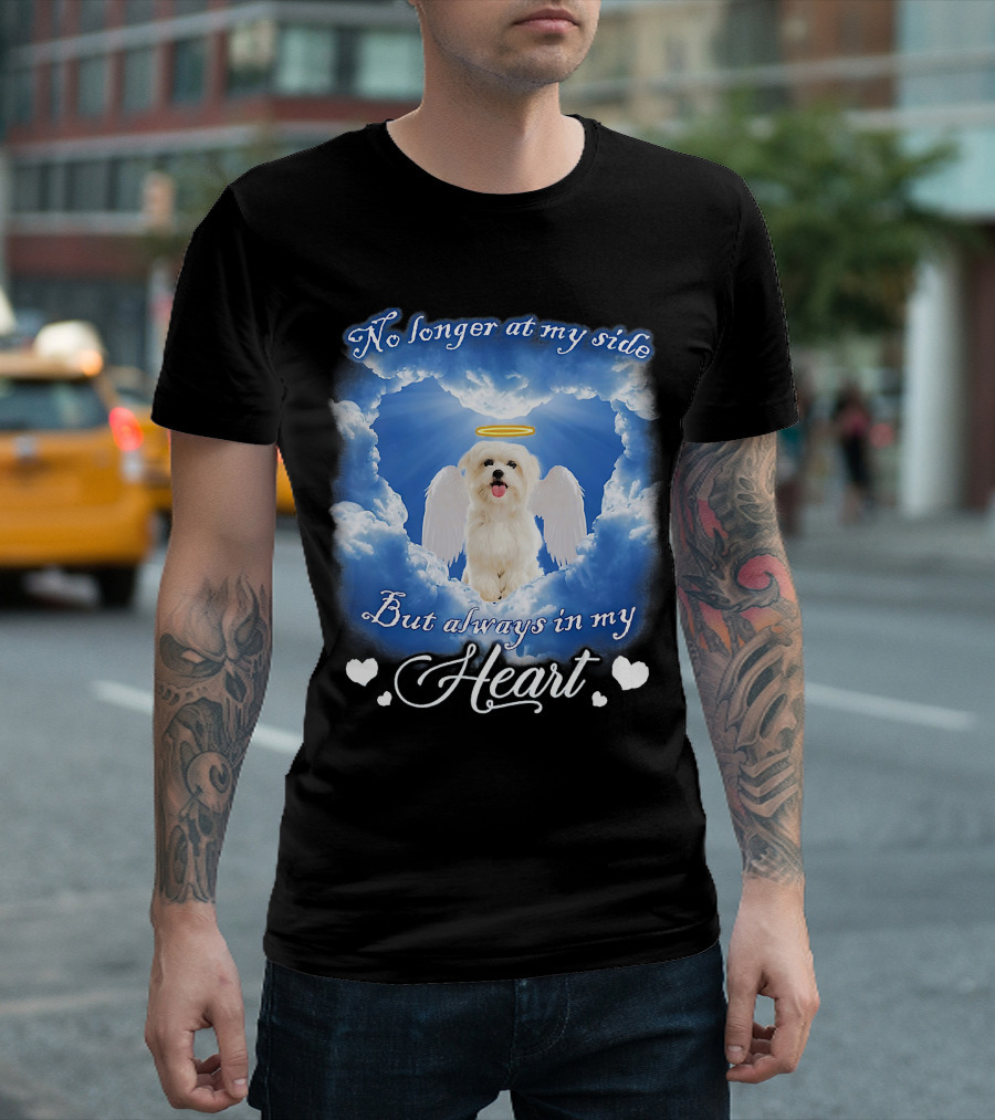 No Longer at My Side But Always in My Heart Dog Angel Clouds T-Shirt