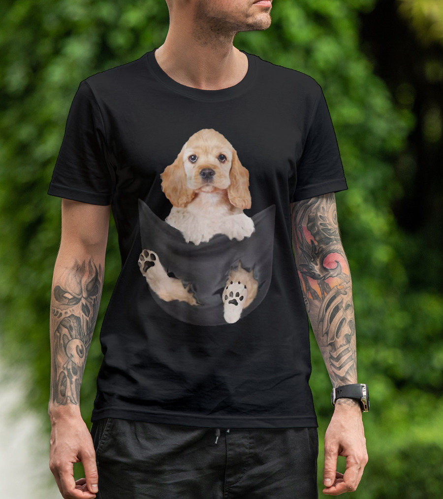Cocker Spaniel Puppy Cute In The Pocket T-Shirt