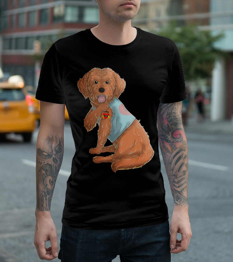 Cockapoo Dog I Love Mom Tattoo T-Shirt