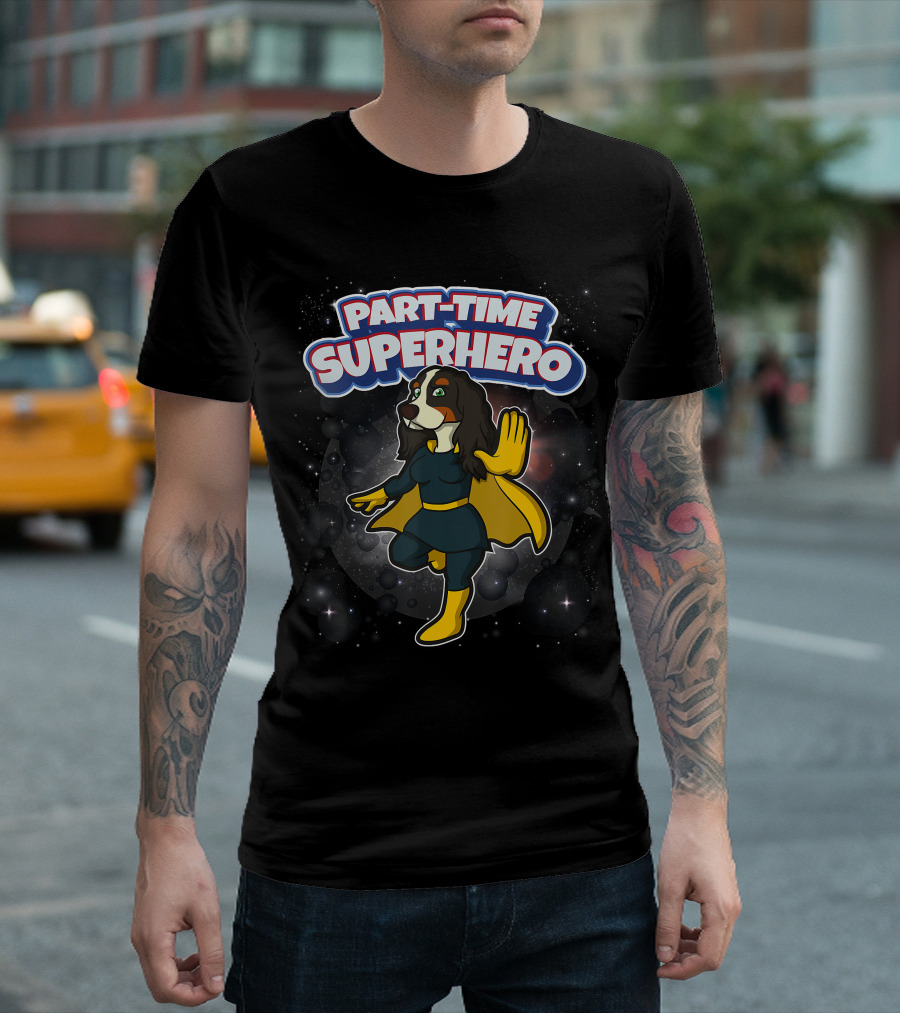 Part-Time Superhero English Cocker Spaniel Comic T-Shirt