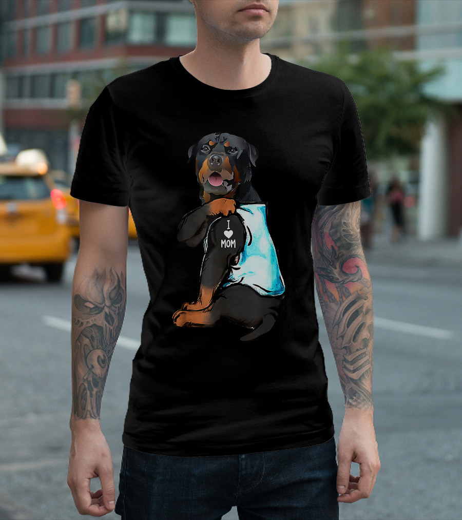I Love Mom Rottweiler Tattoo T-Shirt