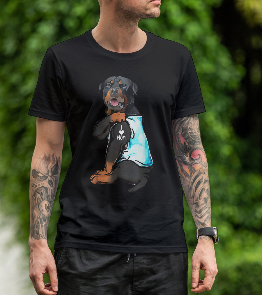 I Love Mom Rottweiler Tattoo T-Shirt