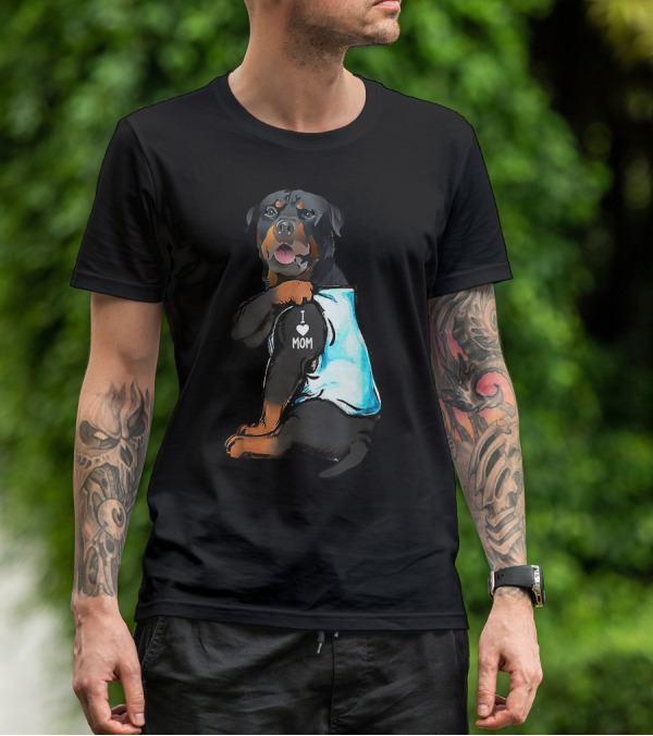I Love Mom Rottweiler Tattoo T-Shirt