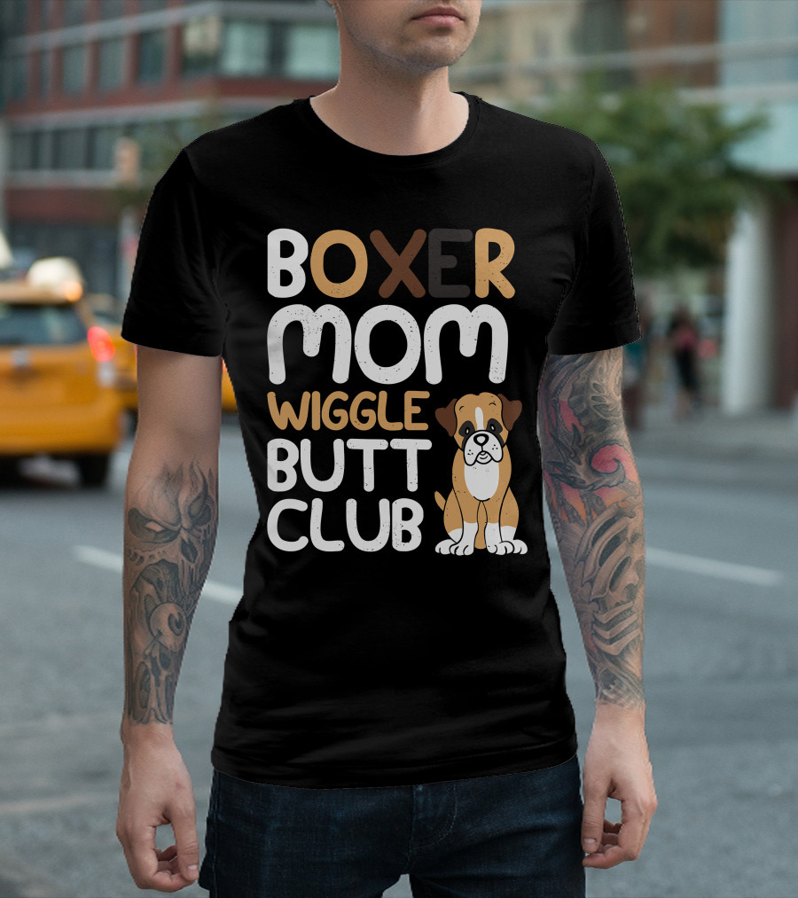 Boxer Mom Wiggle Butt Club Puppy T-Shirt