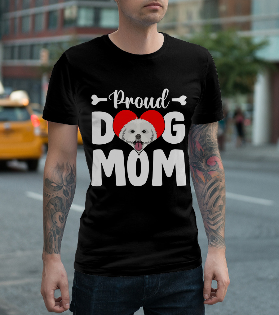 Proud Shih Tzu Dog Mom Heart T-Shirt