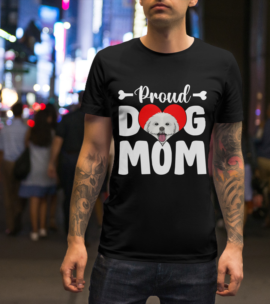 Proud Shih Tzu Dog Mom Heart T-Shirt