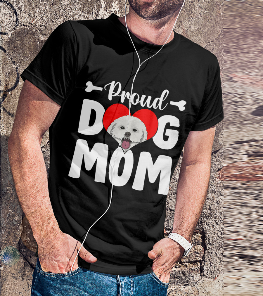 Proud Shih Tzu Dog Mom Heart T-Shirt