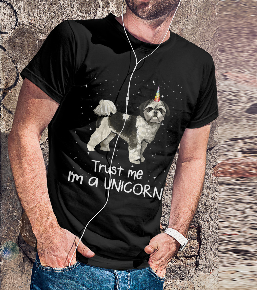 Funny Shih Tzu Trust Me I'm A Unicorn Dog T-Shirt
