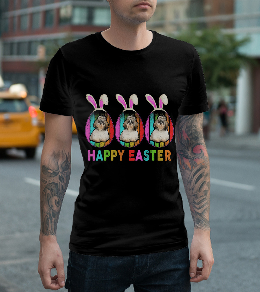 Happy Easter Bunny Ear SHIH TZU T-Shirt