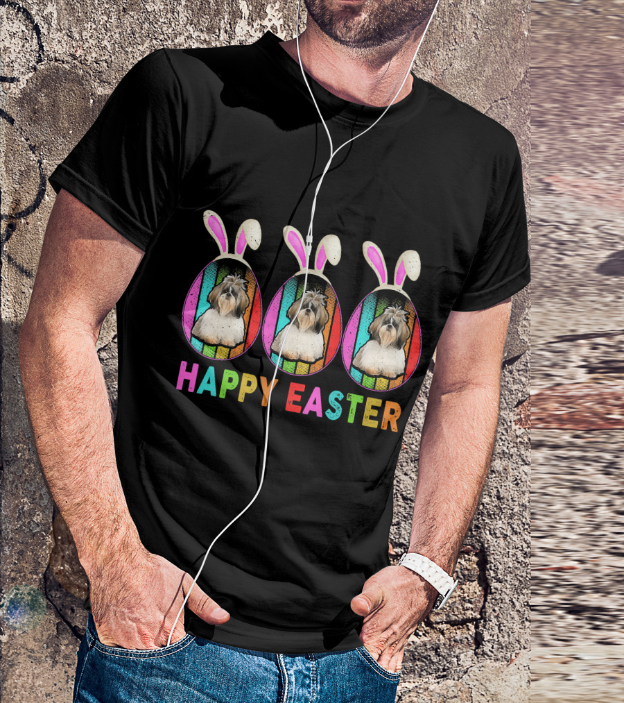Happy Easter Bunny Ear SHIH TZU T-Shirt