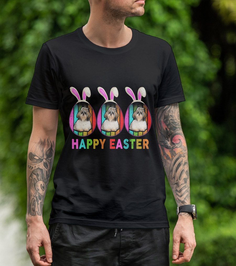 Happy Easter Bunny Ear SHIH TZU T-Shirt