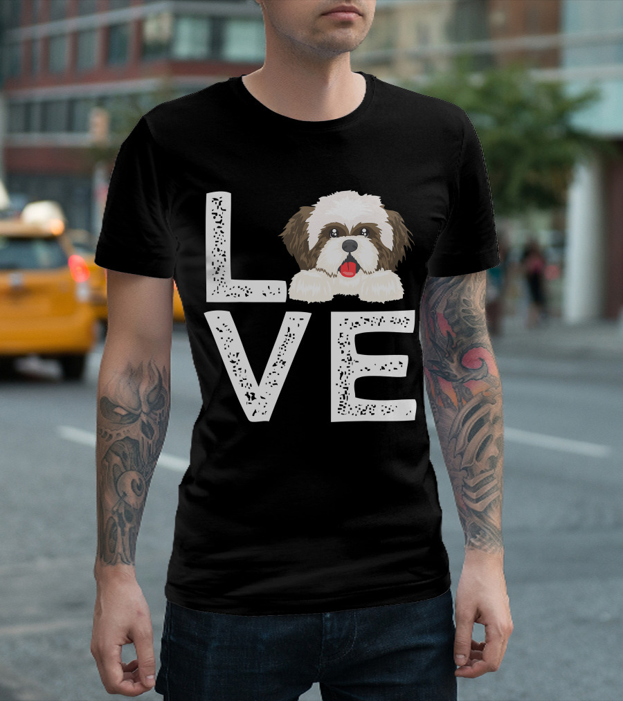 I Love My Shih Tzu Funny Shih Tzu Dog Lover Cute Shih Tzu Love T-Shirt