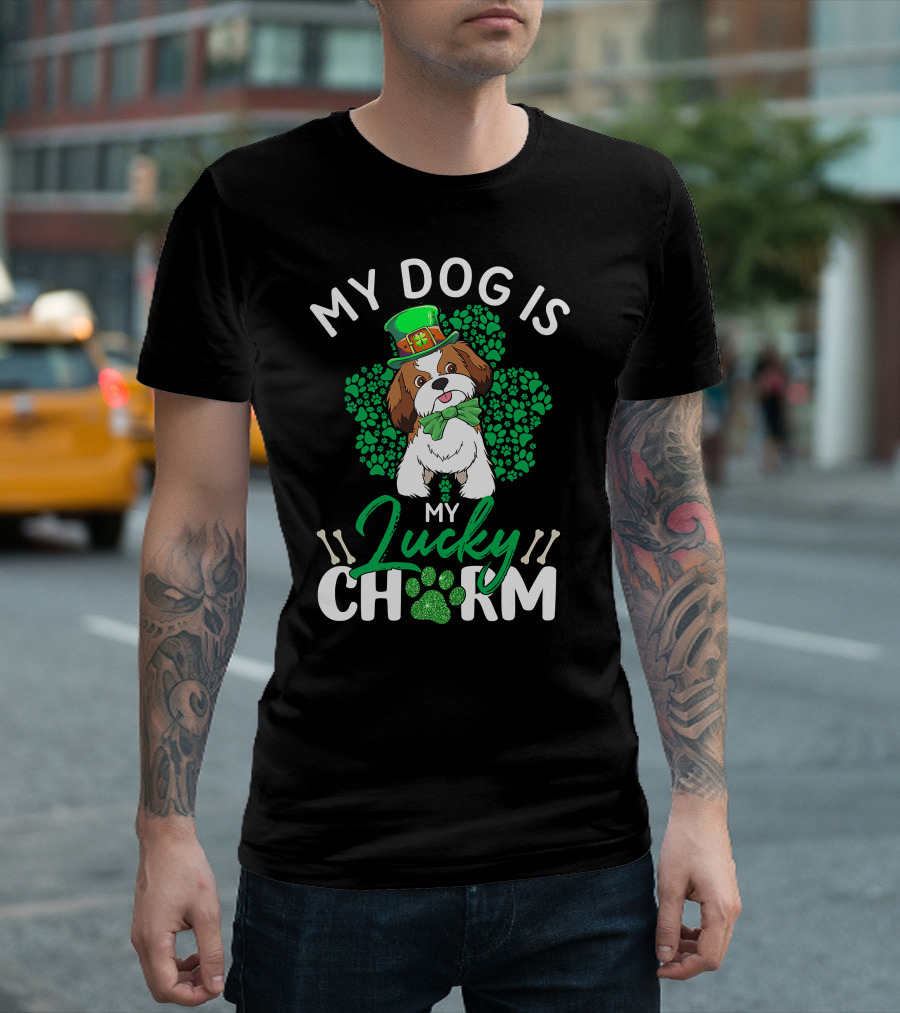 My Shih Tzu Lucky Charm Dog Lover St Patrick's Day T-Shirt