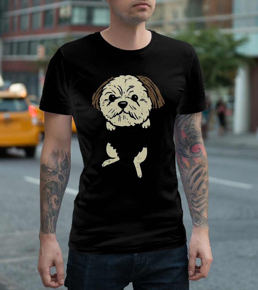 Shih Tzu Pocket Feet Cute Animal Pet T-Shirt