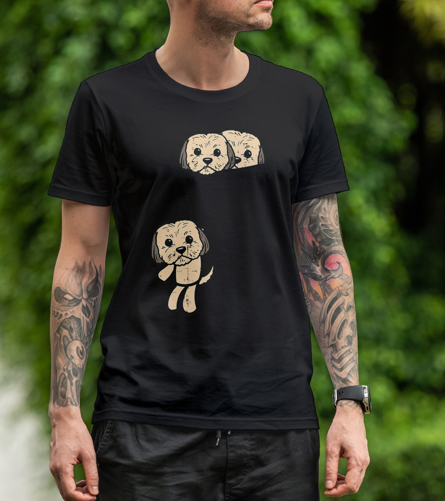 Pocket Shih Tzu Puppies Cute Animal Dog Lover Pet T-Shirt