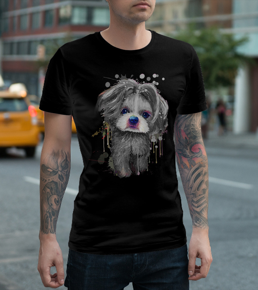 Adorable Shih Tzu Art for Proud Shih Tzu Mom Enthusiasts T-Shirt