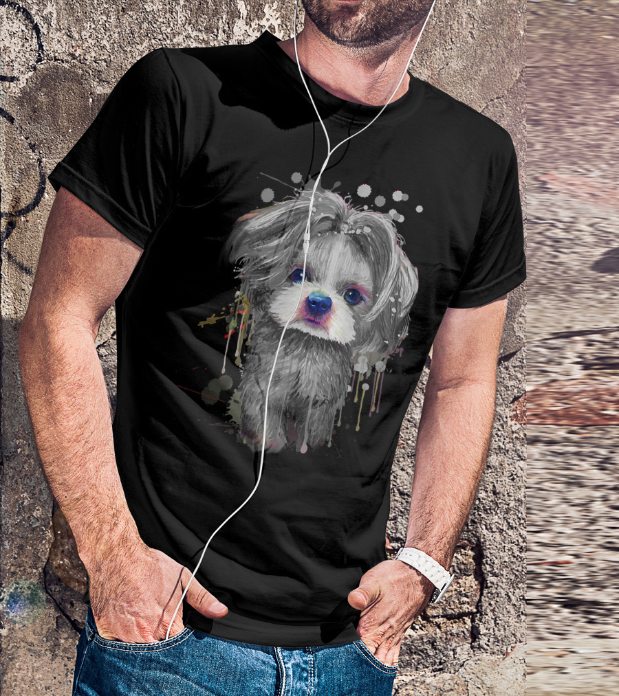 Adorable Shih Tzu Art For Proud Shih Tzu Mom Enthusiasts T-Shirt