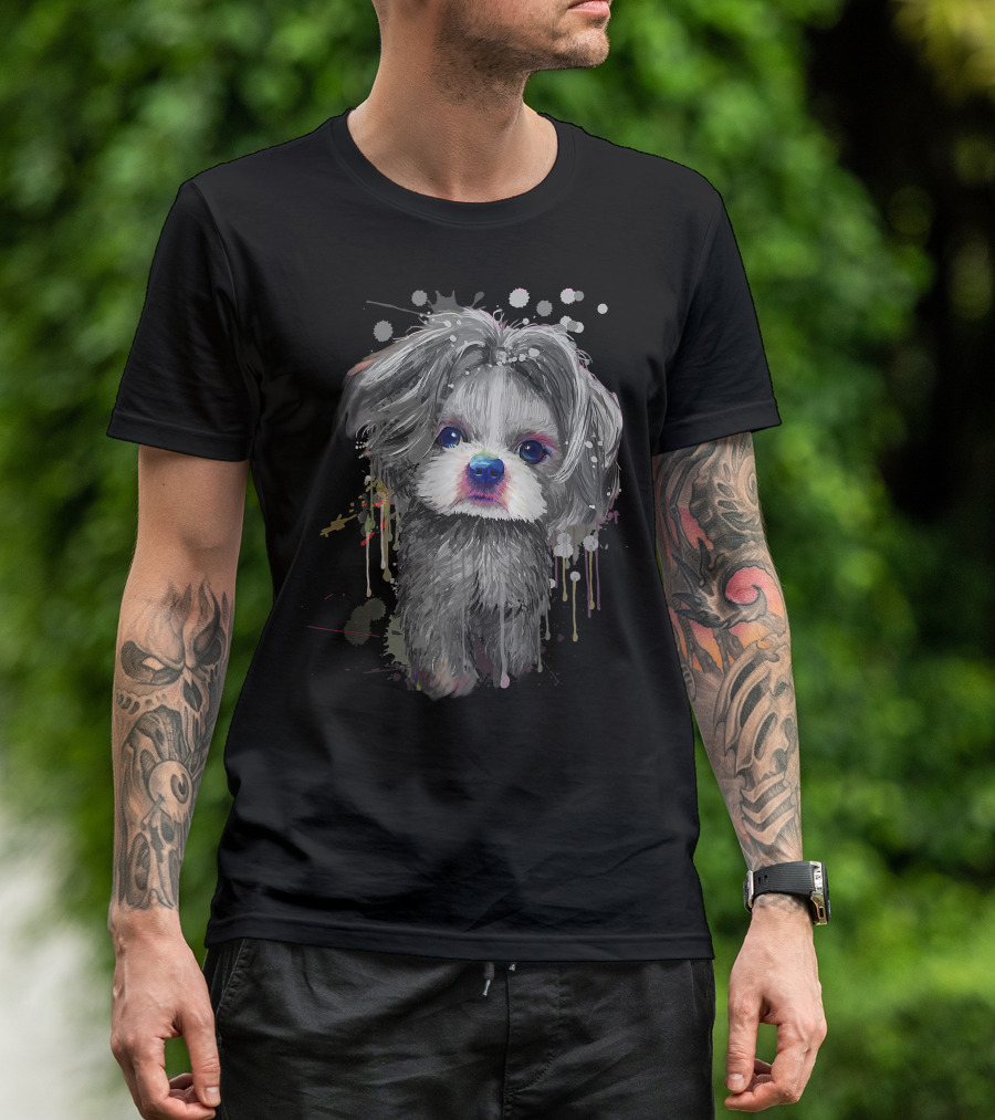 Adorable Shih Tzu Art For Proud Shih Tzu Mom Enthusiasts T-Shirt