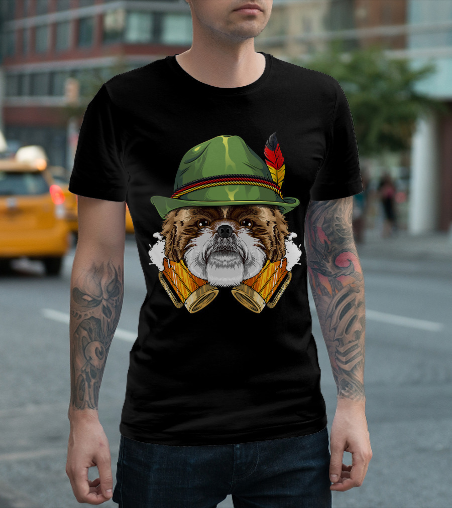 Shih Tzu Oktoberfest Beer Fest Lederhosen German T-Shirt