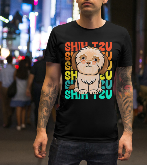 Shih Tzu Vintage Shihtzu Dog Retro Colors T-Shirt