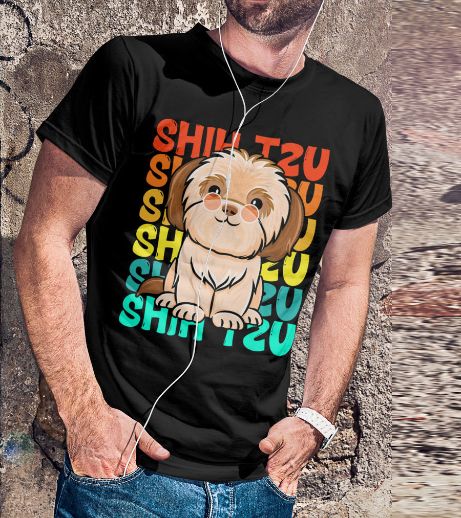 Shih Tzu Vintage Shihtzu Dog Retro Colors T-Shirt