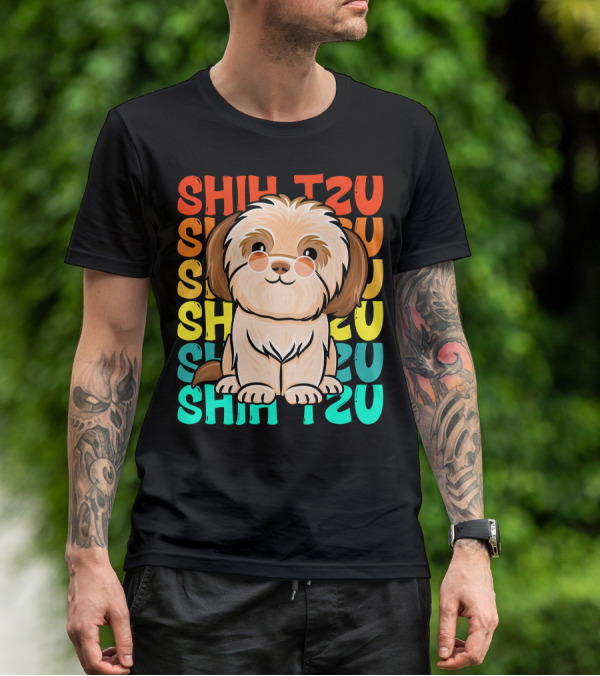 Shih Tzu Vintage Shihtzu Dog Retro Colors T-Shirt