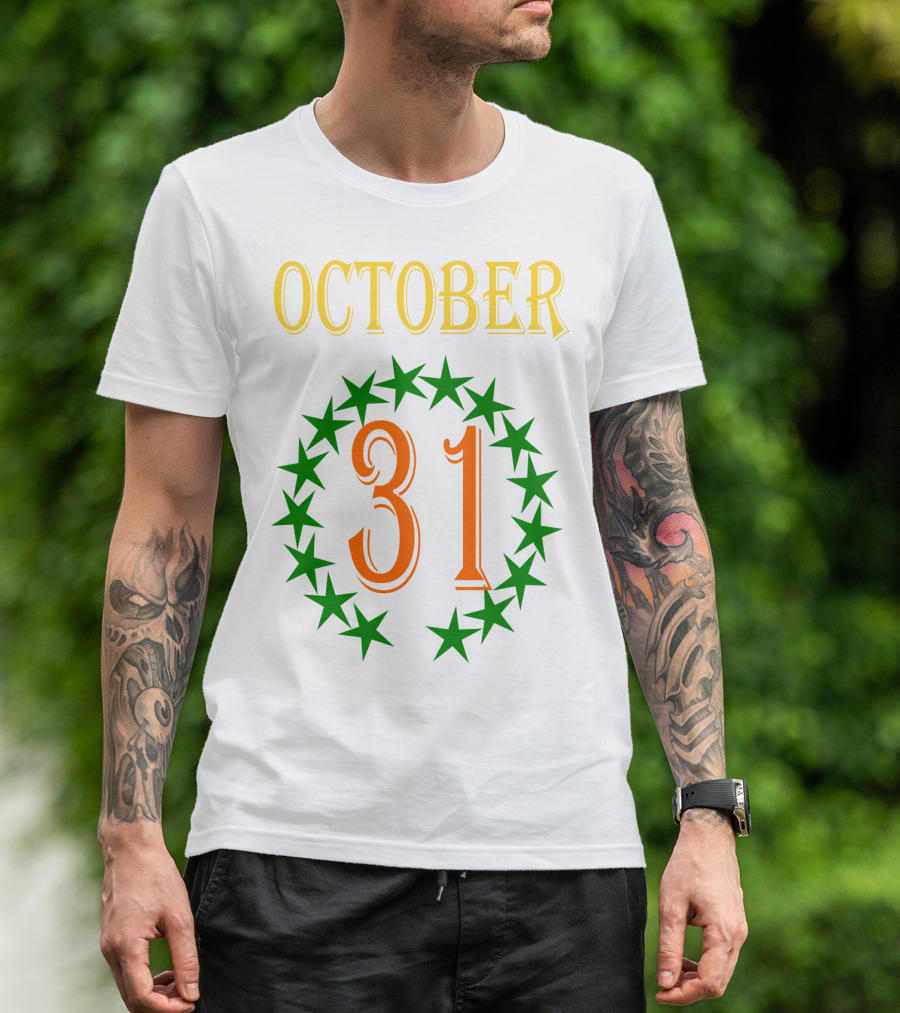 OCTOBER 31 Surrounded By Green Stars T-Shirt