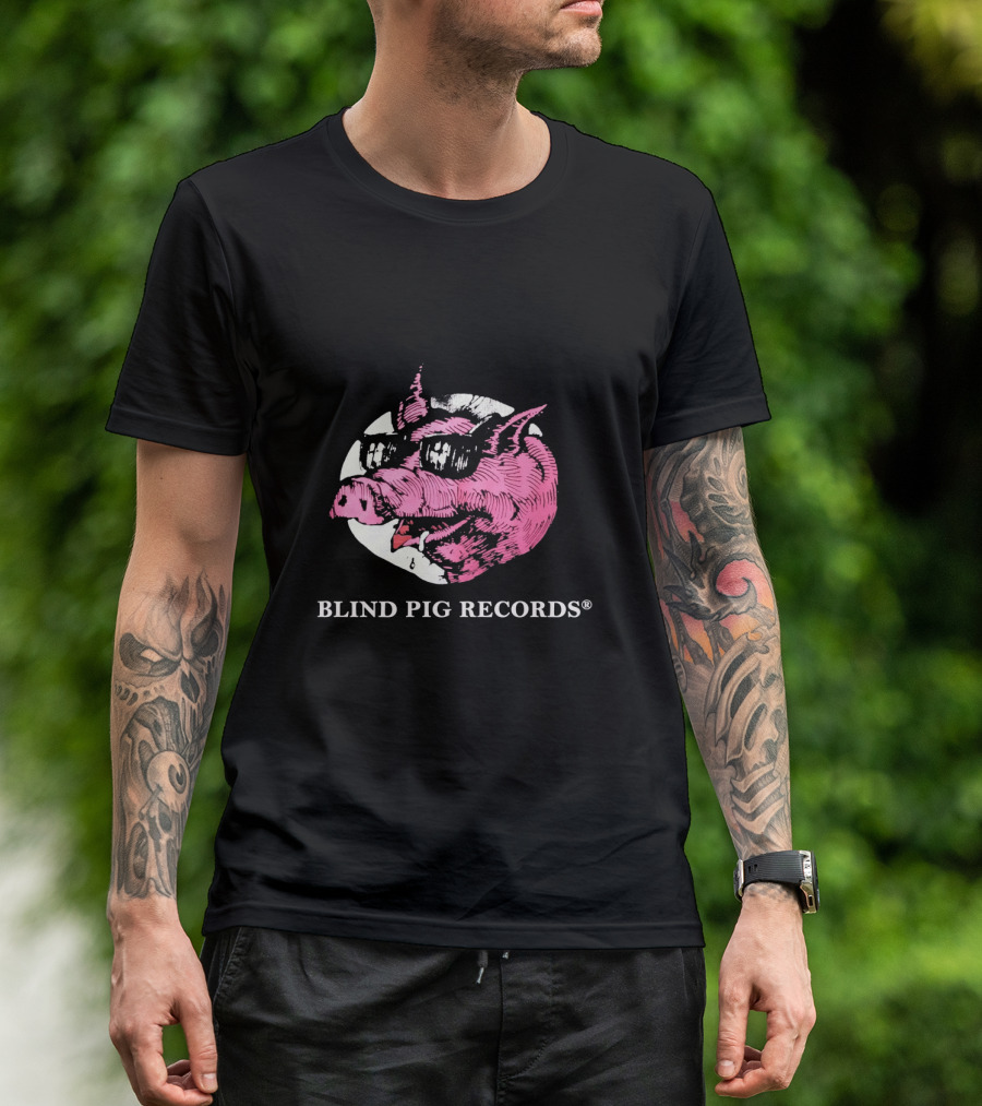 BLIND PIG RECORDS Pink Pig In Sunglasses T-Shirt
