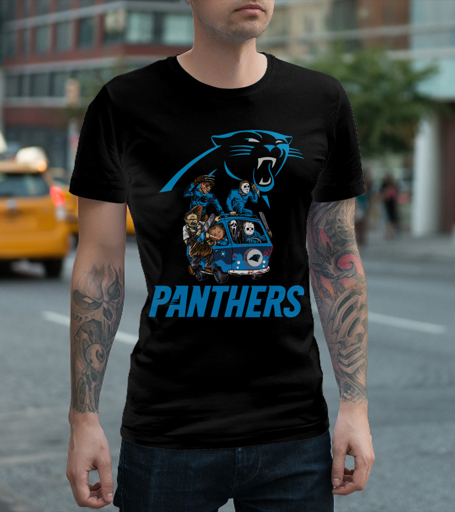 Panthers Horror Movie Icons in Van T-Shirt