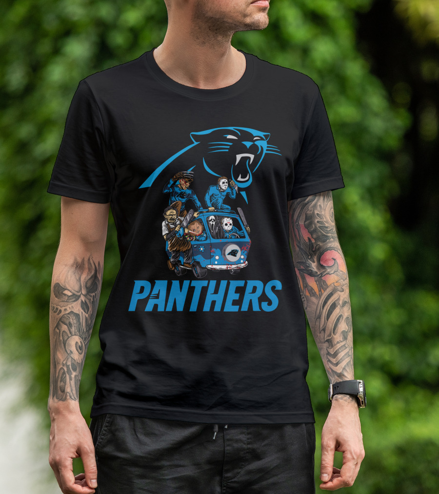 Panthers Horror Movie Icons In Van T-Shirt