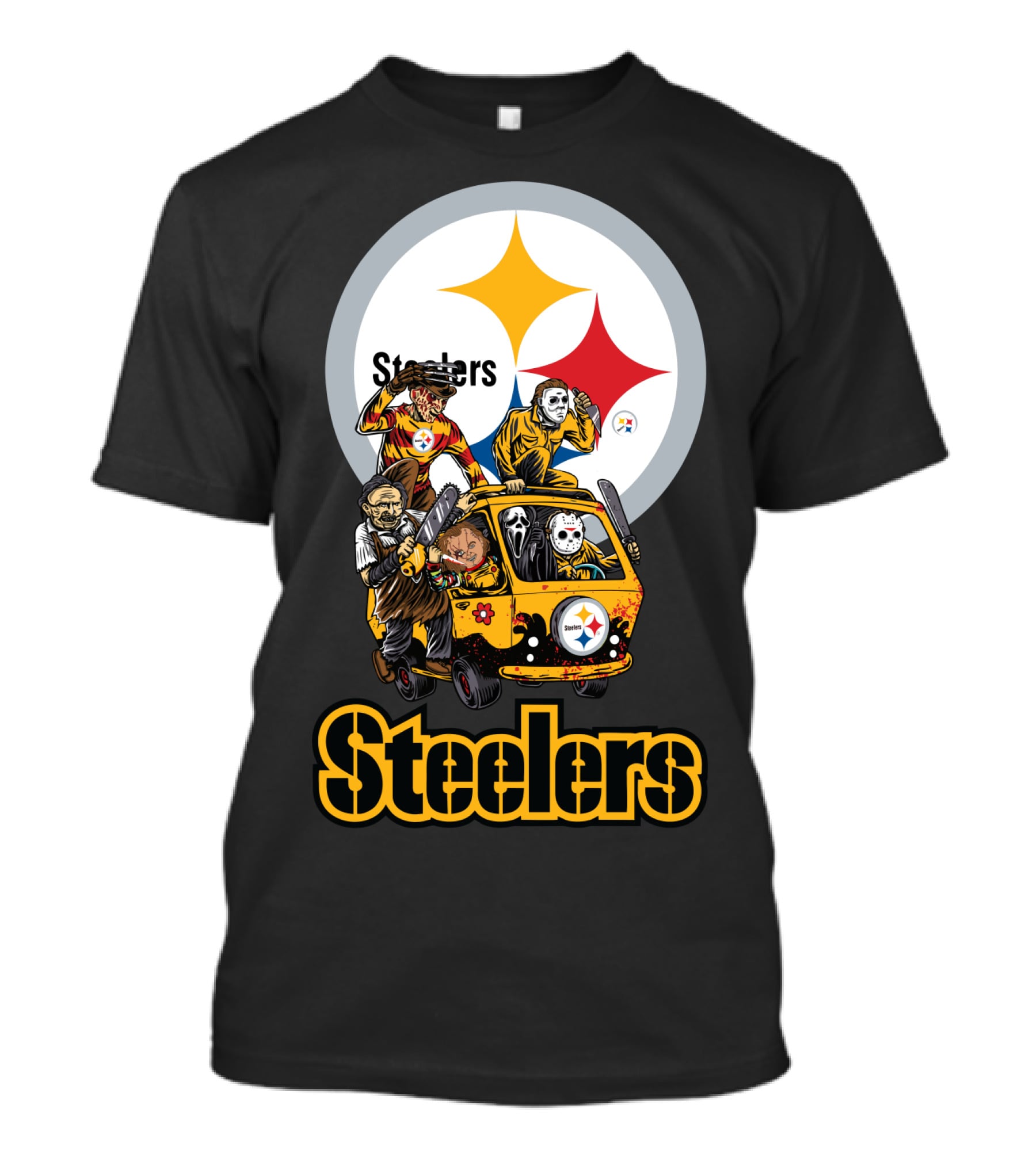 Steelers Horror Movies Edition Scooby-Doo Van Characters Football T-Shirt