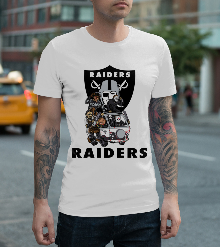 Raiders Horror Movies Edition Retro Van Halloween Crossover T-Shirt