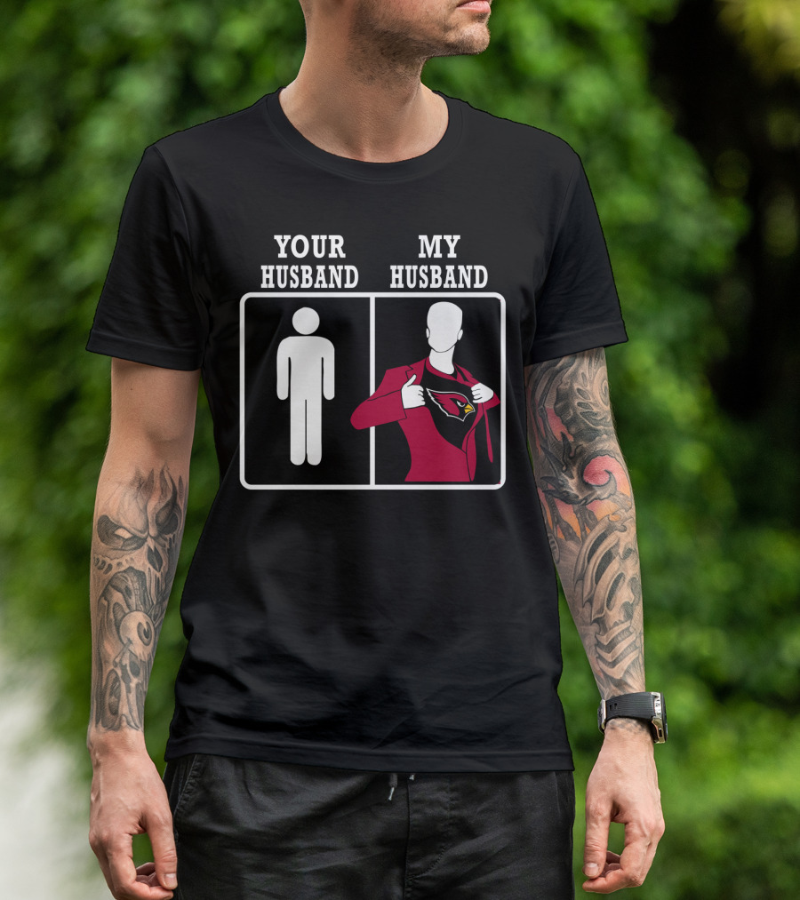 Your Husband My Husband Arizona Cardinals Logo Superman Style T-Shirt