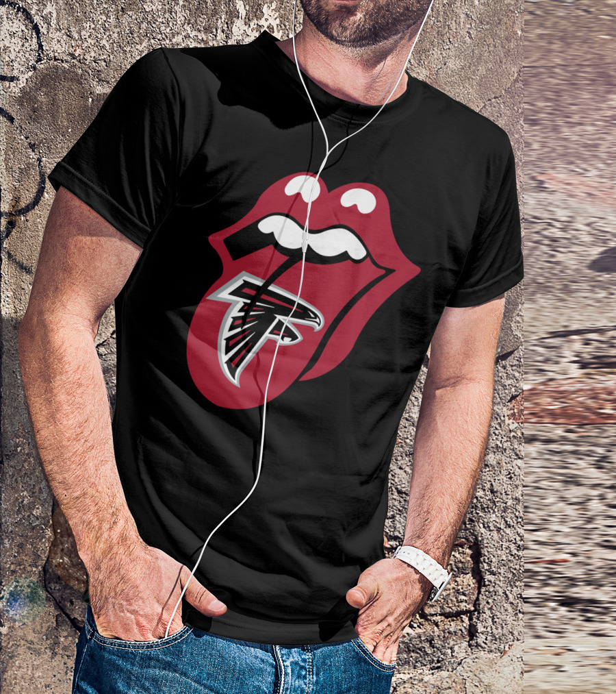 Atlanta Falcons Rolling Stones Tongue Logo Mashup T-Shirt