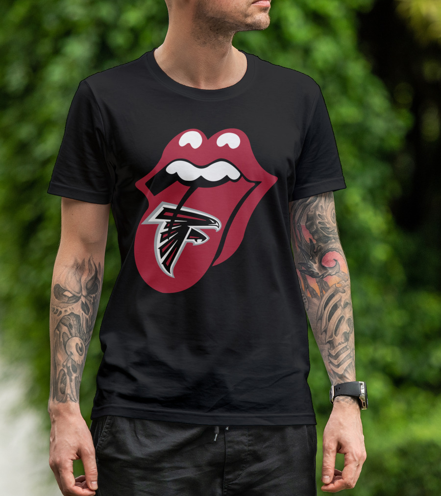 Atlanta Falcons Rolling Stones Tongue Logo Mashup T-Shirt