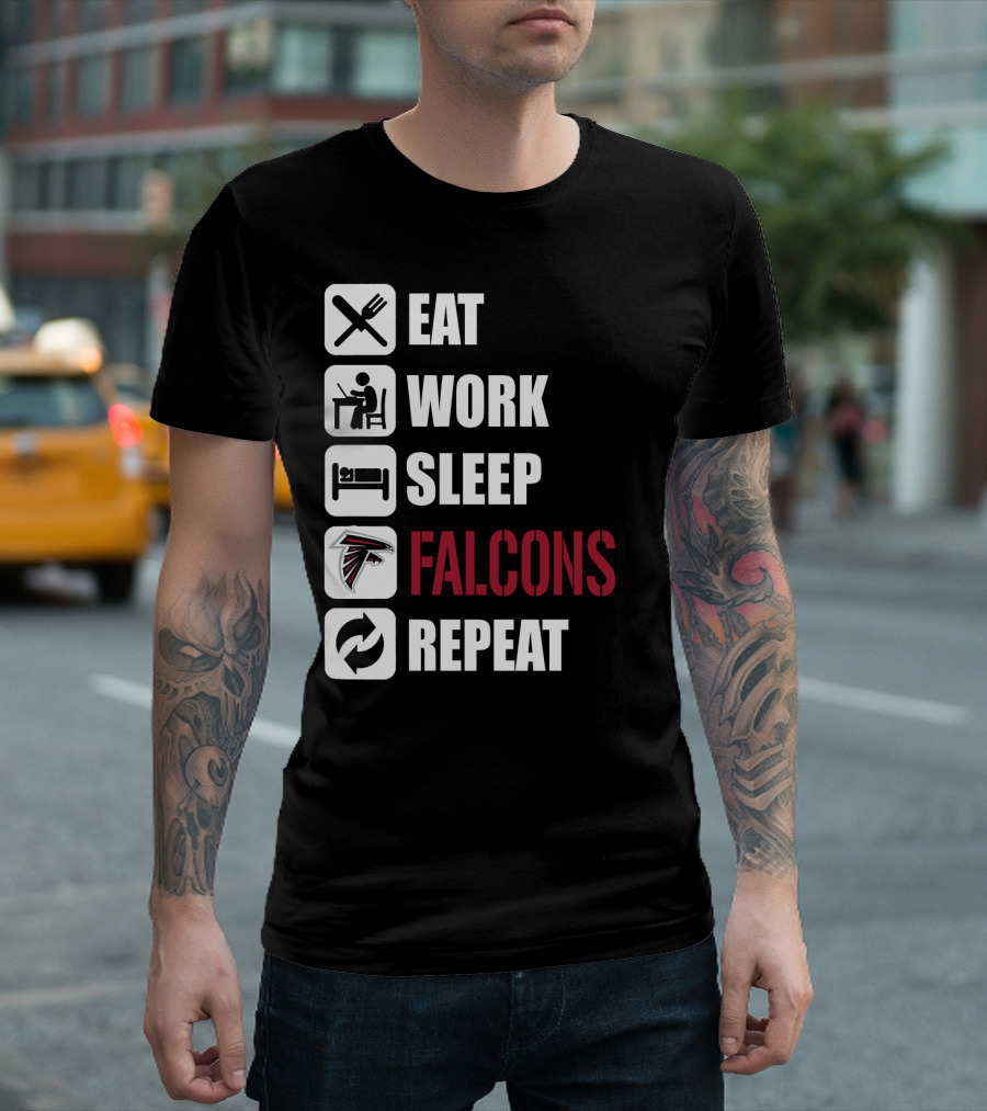 Eat Work Sleep Atlanta Falcons Repeat T-Shirt