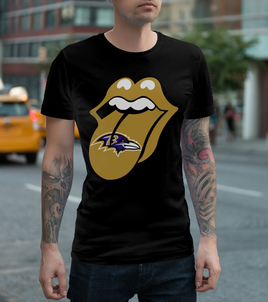 Baltimore Ravens Rolling Stones Tongue T-Shirt