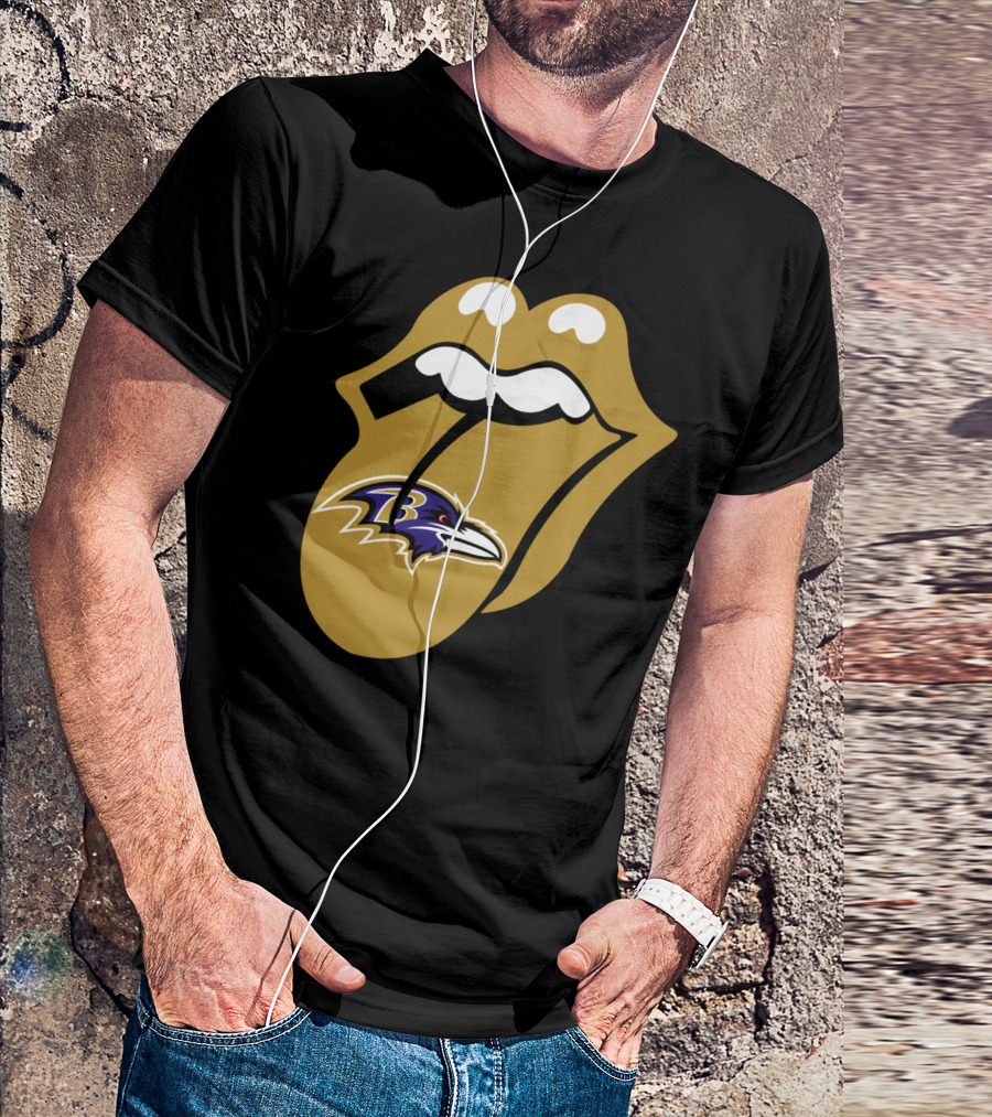 Baltimore Ravens Rolling Stones Tongue T-Shirt