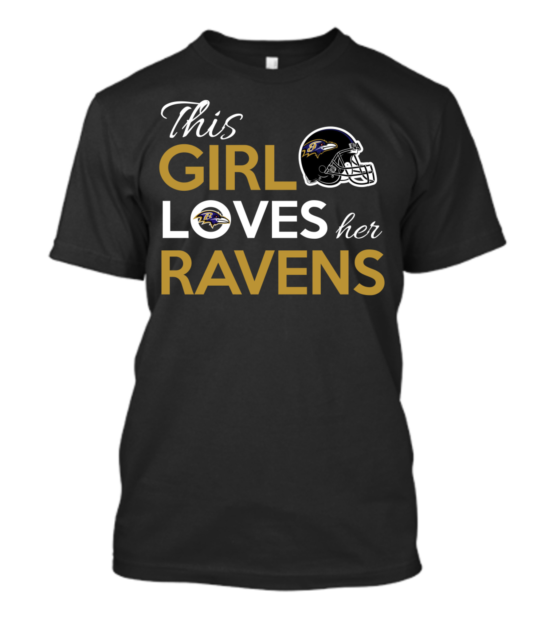 This Girl Loves Her Ravens Baltimore Ravens Helmet T-Shirt