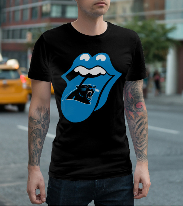 Carolina Panthers Blue Tongue Logo Fusion T-Shirt