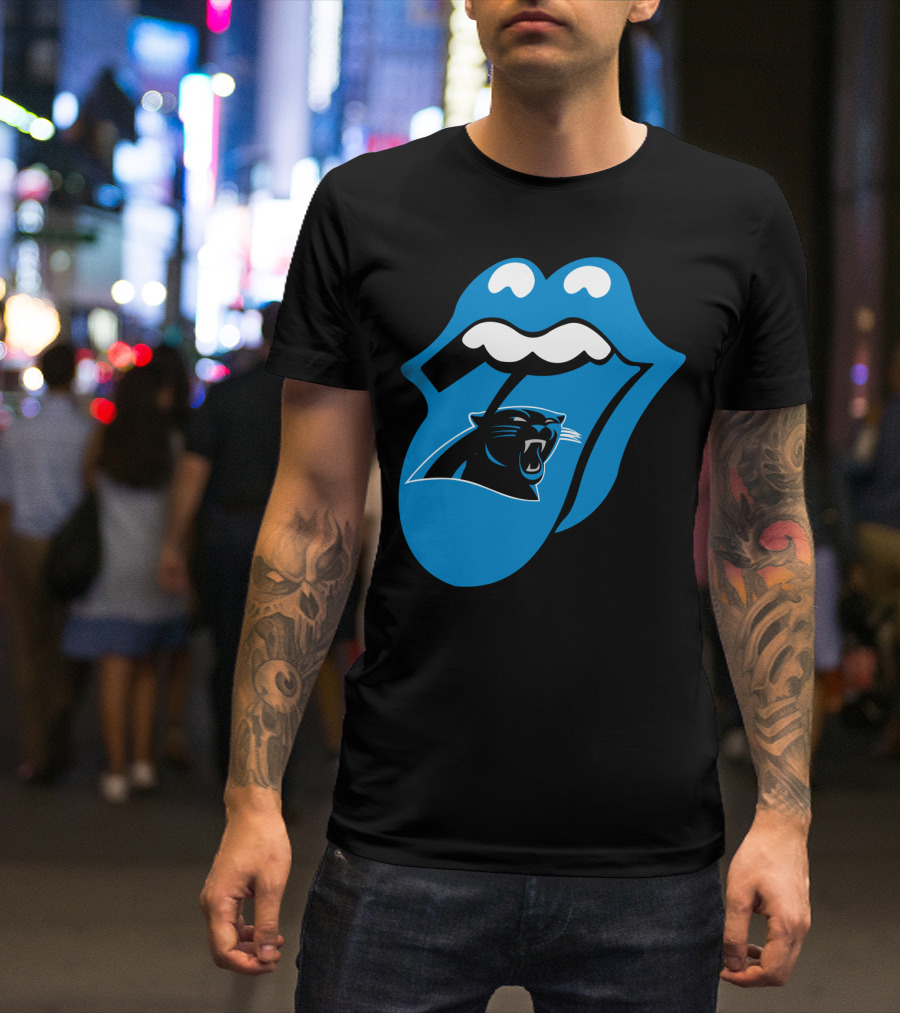 Carolina Panthers Blue Tongue Logo Fusion T-Shirt